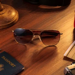 Randolph Engineering Aviator - 22k Chocolate Gold & Cape Sand - Prescription Sunglasses