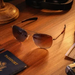 Women Randolph Engineering Aviator - 22k Chocolate Gold & Cape Sand