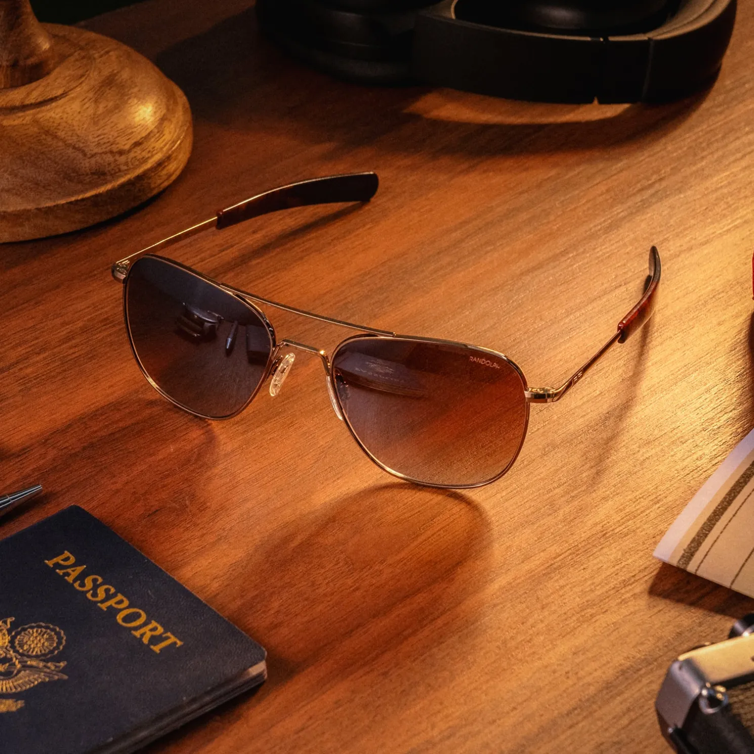 Women Randolph Engineering Aviator - 22k Chocolate Gold & Cape Sand