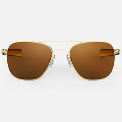 Randolph Engineering Aviator - 23k Gold & American Tan - Prescription Sunglasses