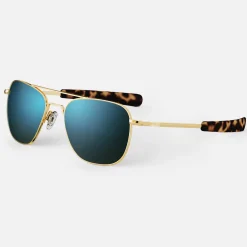 Randolph Engineering Aviator - 23k Gold & Cobalt - Prescription Sunglasses