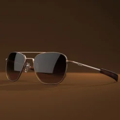 Women Randolph Engineering Aviator - 22k Satin Chocolate Gold & Cape Sand