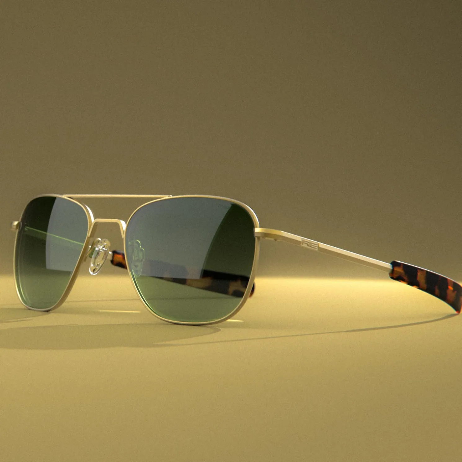 Women Randolph Engineering Aviator - 23k Satin Gold & Evergreen
