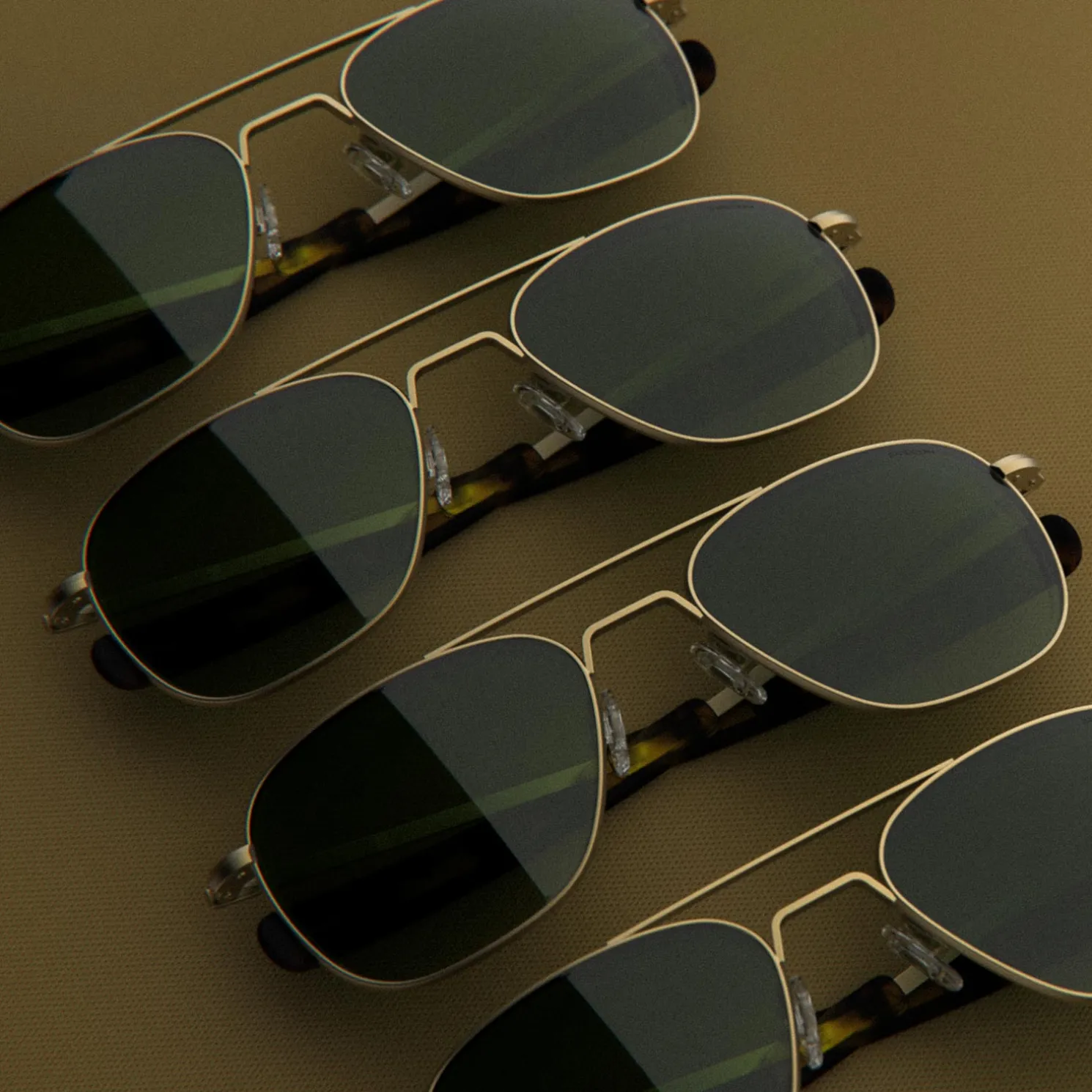 Women Randolph Engineering Aviator - 23k Satin Gold & Evergreen
