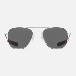 Randolph Engineering Aviator - 23k White Gold & American Gray with Jetway Temples - Prescription Sunglasses