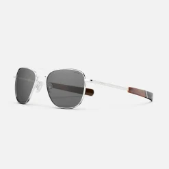 Randolph Engineering Aviator - 23k White Gold & American Gray with Jetway Temples - Prescription Sunglasses