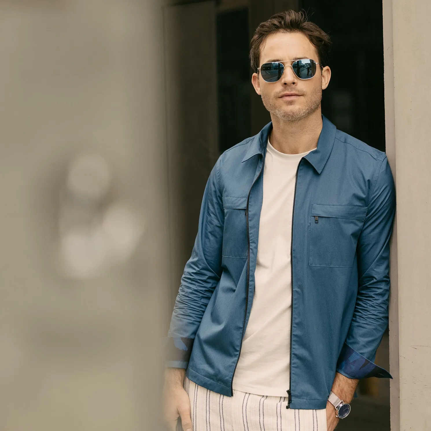 Randolph Engineering Aviator - 23k White Gold & American Gray - Prescription Sunglasses
