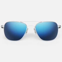 Randolph Engineering Aviator - Matte Chrome & Atlantic Blue - Prescription Sunglasses