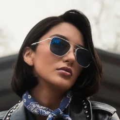 Women Randolph Engineering Aviator - Matte Chrome & Atlantic Blue