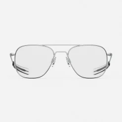 Women Randolph Engineering Aviator - Matte Chrome & Clear - Prescription Eyewear