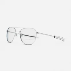 Women Randolph Engineering Aviator - Matte Chrome & Clear - Prescription Eyewear