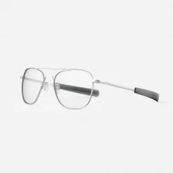Women Randolph Engineering Aviator - Matte Chrome & Clear - Prescription Eyewear