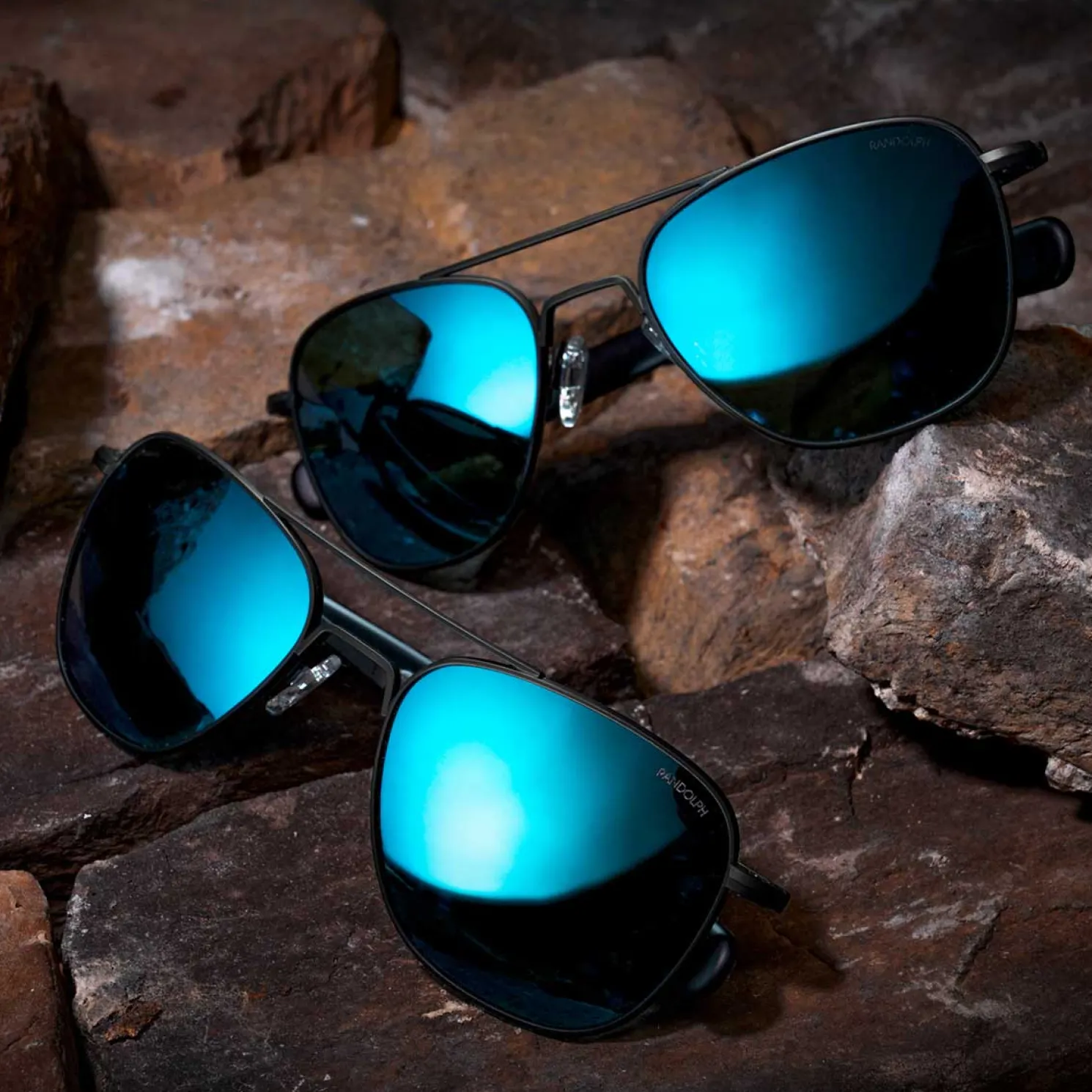 Randolph Engineering Aviator - Matte Chrome & Cobalt - Prescription Sunglasses