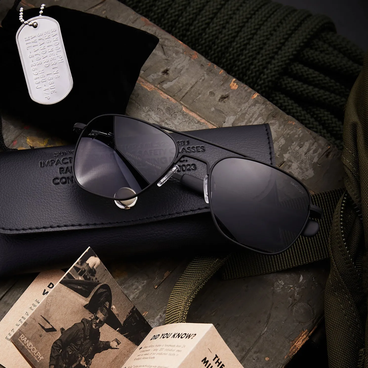 Randolph Engineering Aviator - Military Special Edition - Matte Black - Prescription Sunglasses