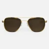 Women Randolph Engineering Aviator Fusion - 23k Gold & Dark Caramel Tortoise Inlay & Cape Sand