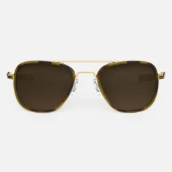 Women Randolph Engineering Aviator Fusion - 23k Gold & Dark Caramel Tortoise Inlay & Cape Sand