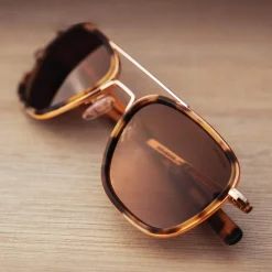 Women Randolph Engineering Aviator Fusion - 23k Gold & Dark Caramel Tortoise Inlay & Cape Sand