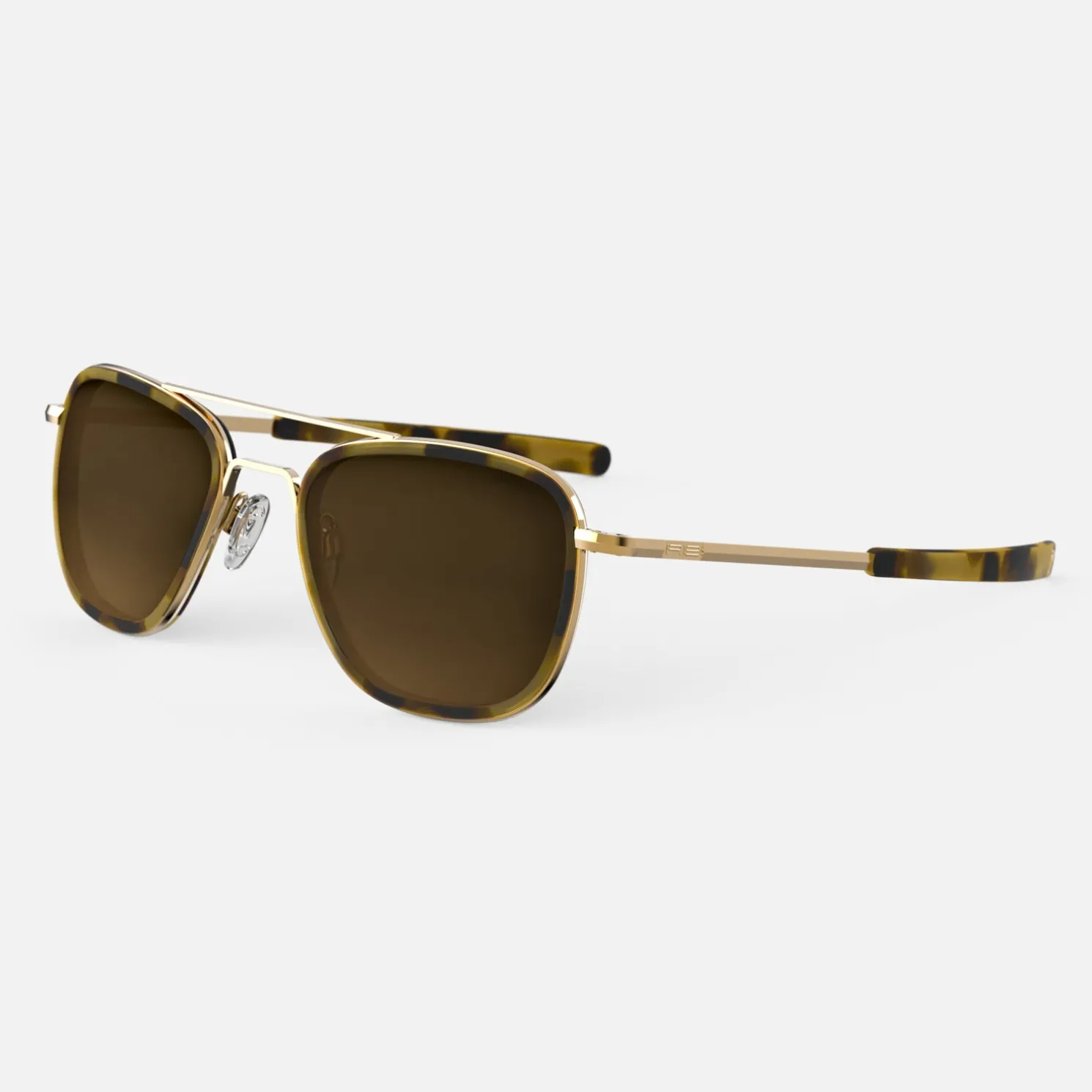 Women Randolph Engineering Aviator Fusion - 23k Gold & Dark Caramel Tortoise Inlay & Cape Sand