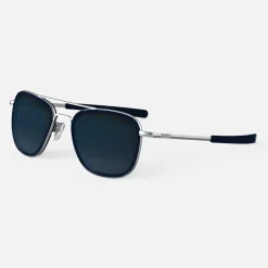 Women Randolph Engineering Aviator Fusion - Matte Chrome & Blue Sapphire Inlay & Slate