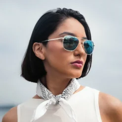 Randolph Engineering Aviator 23k White Gold & Cobalt - Prescription Sunglasses