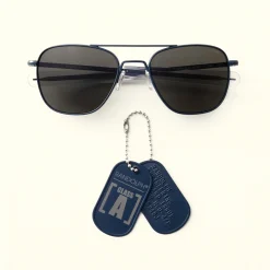 Randolph Engineering Class A Aviator - Navy & American Gray - Prescription Sunglasses
