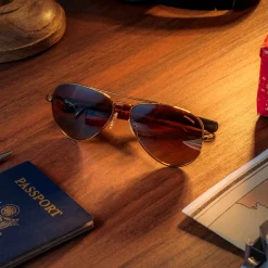 Randolph Engineering Concorde - 22k Chocolate Gold & Cape Sand - Prescription Sunglasses
