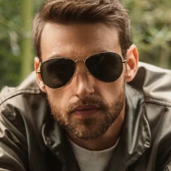 Randolph Engineering Concorde - 23k Gold & American Gray - Prescription Sunglasses