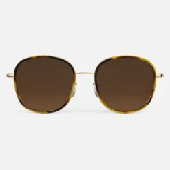 Women Randolph Engineering Elinor Fusion - 23k Gold & Dark Caramel Tortoise Inlay & Cape Sand