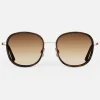 Women Randolph Engineering Elinor Fusion - 22k Rose Gold & Dark Chocolate Tortoise Inlay & Cape Sand