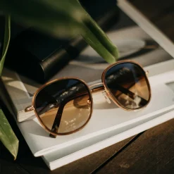 Women Randolph Engineering Elinor Fusion - 22k Rose Gold & Dark Chocolate Tortoise Inlay & Cape Sand