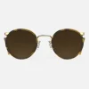 Women Randolph Engineering P3 Fusion - 23k Gold & Dark Caramel Tortoise Inlay & Cape Sand